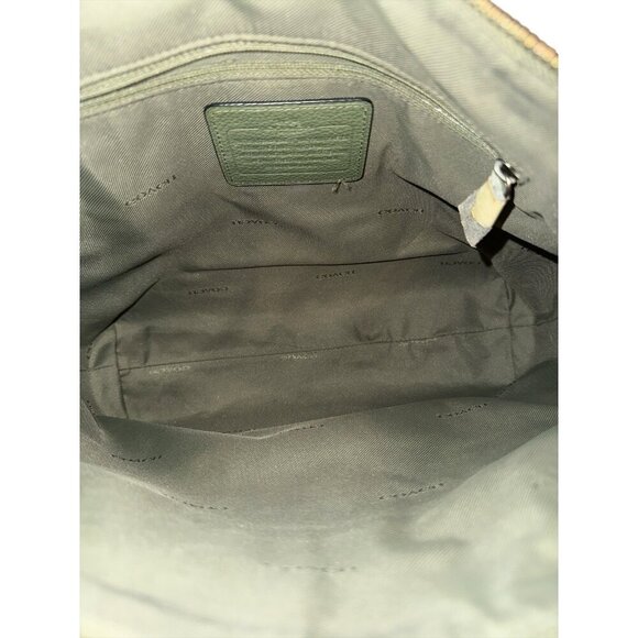 Coach Prairie Leather Satchel Crossbody Olive Green Silver Hardware Good Con - Picture 9 of 10